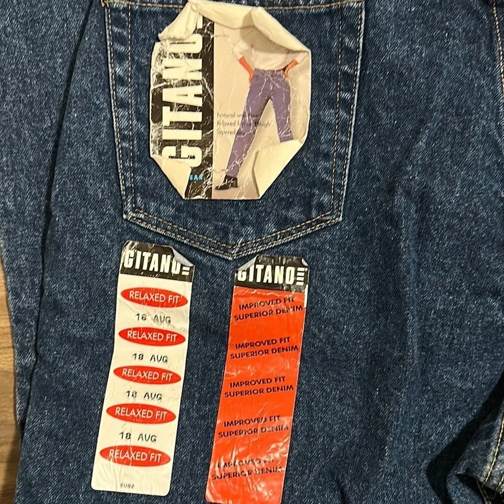 Vintage Gitano High Rise Mom Jeans Women's Plus Size 18 Tapered 100% Cotton 90s